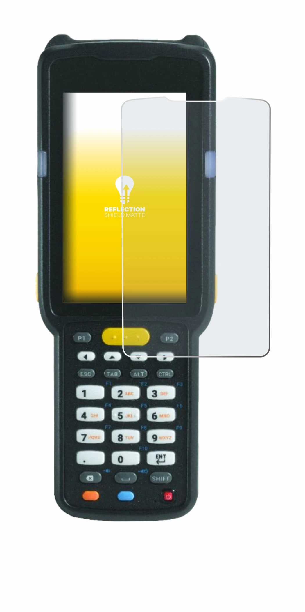 Abbildung des Geräts Zebra MC3300X mit einer Vielzahl des Displayschutzes.
