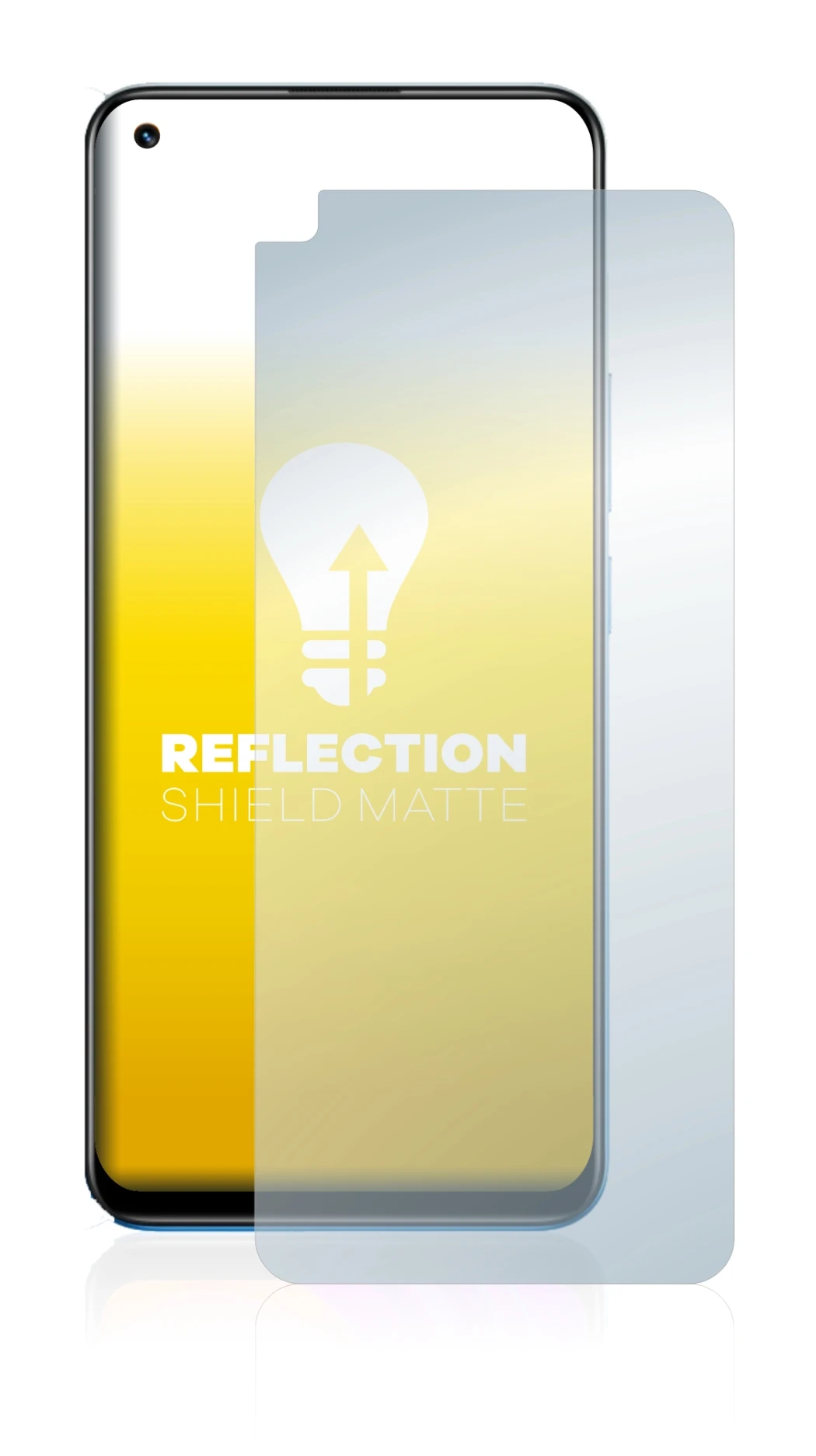 Abbildung des Geräts realme 8 Pro mit einer Vielzahl des Displayschutzes.
