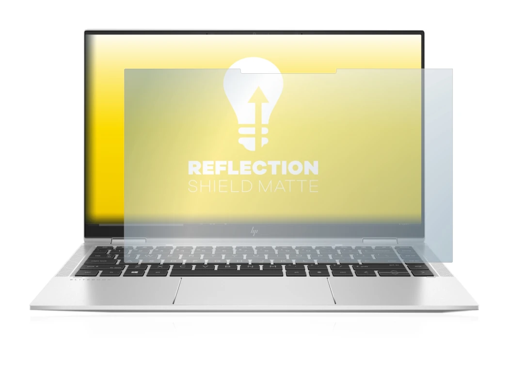 Abbildung des Geräts HP Elitebook x360 1040 G7 mit einer Vielzahl des Displayschutzes.