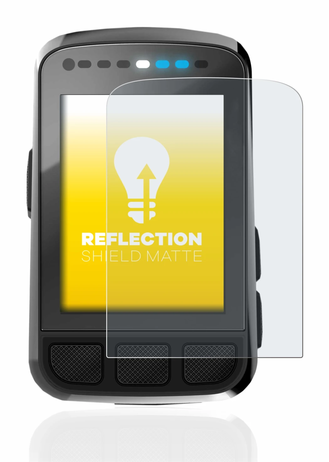 Abbildung des Geräts Wahoo Elemnt Bolt V2 GPS mit einer Vielzahl des Displayschutzes.