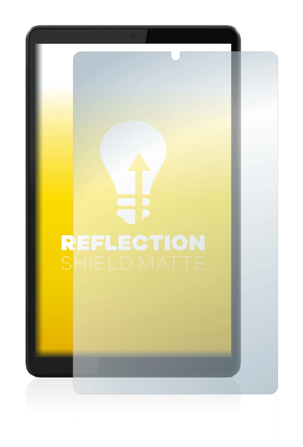 Abbildung des Geräts Lenovo Tab M8 (3. Gen.) mit einer Vielzahl des Displayschutzes.