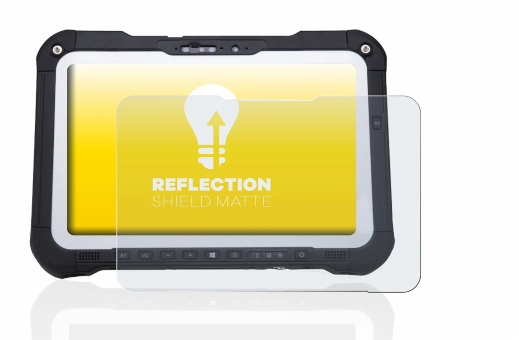 Abbildung des Geräts Panasonic Toughbook FZ-G2 mit einer Vielzahl des Displayschutzes.