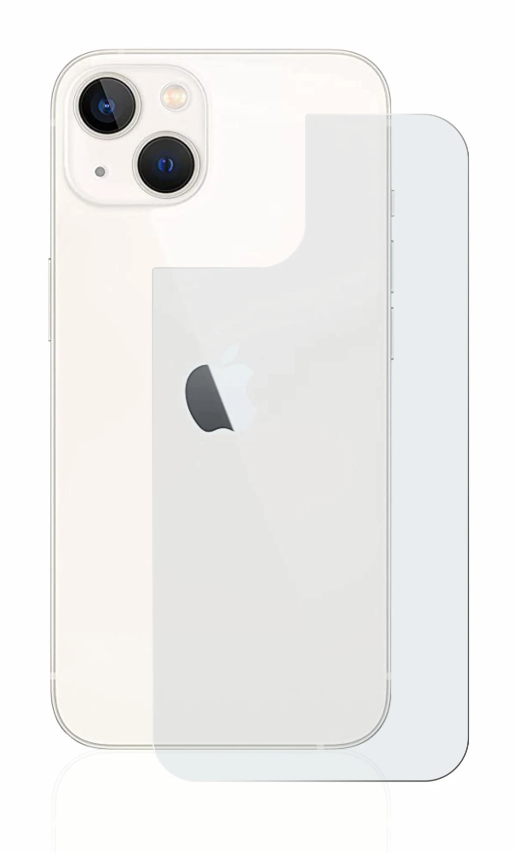 Abbildung des Geräts Apple iPhone 13 (Rückseite) mit einer Vielzahl des Displayschutzes.