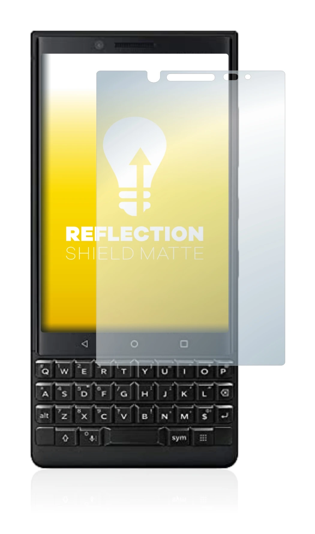 Abbildung des Geräts BlackBerry Key2 (Dual Sim) mit einer Vielzahl des Displayschutzes.