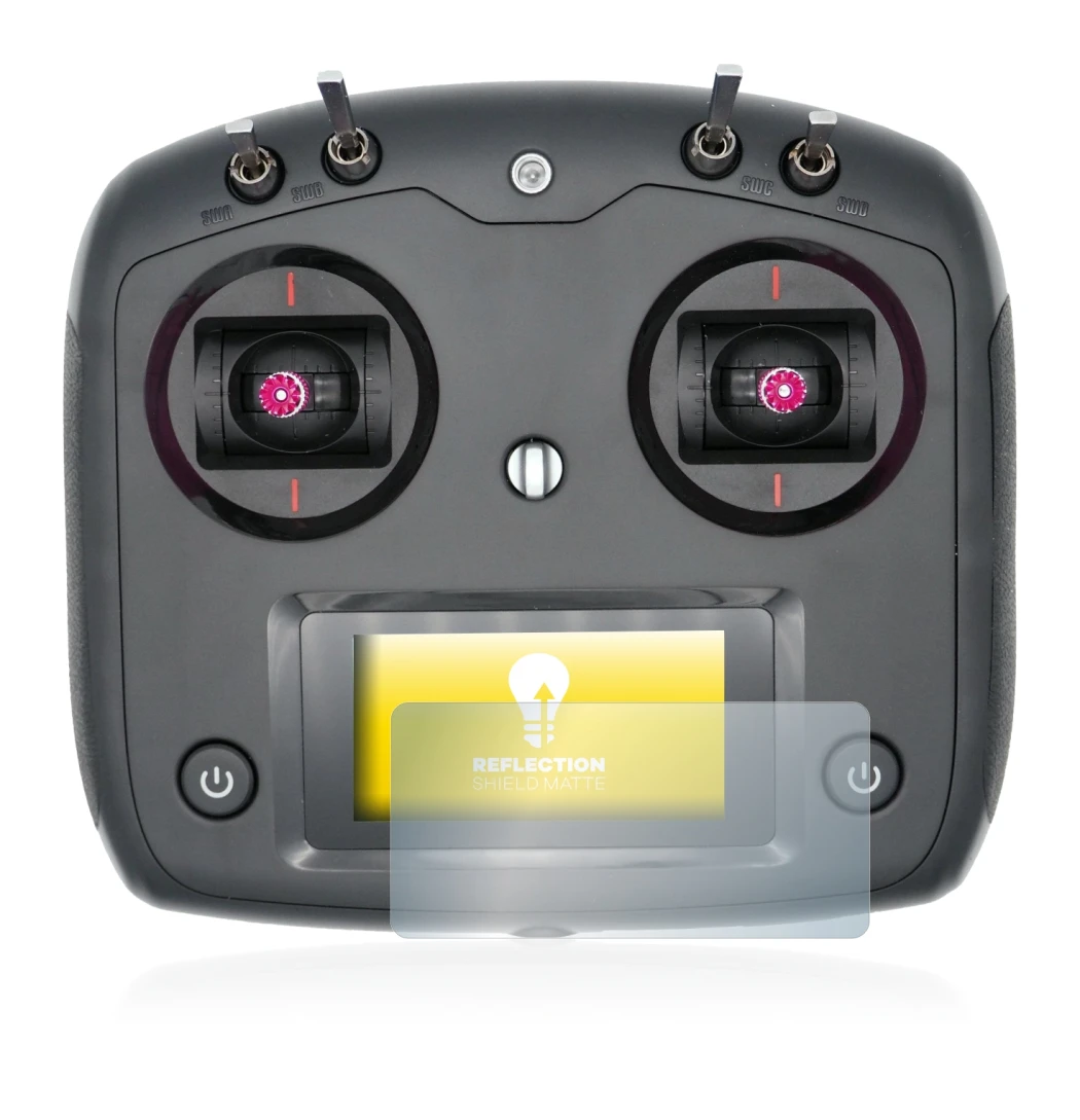 Abbildung des Geräts FlySky FS-i6S mit einer Vielzahl des Displayschutzes.