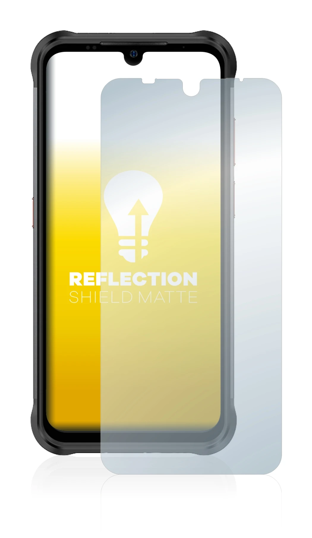 Abbildung des Geräts Ulefone Power Armor 14 Pro mit einer Vielzahl des Displayschutzes.