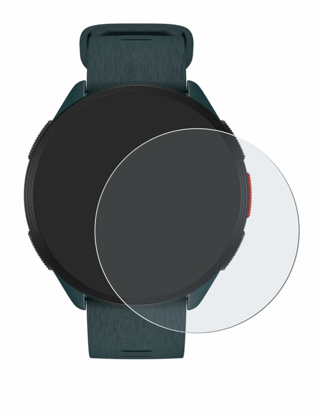 Abbildung des Geräts Polar Pacer mit einer Vielzahl des Displayschutzes.