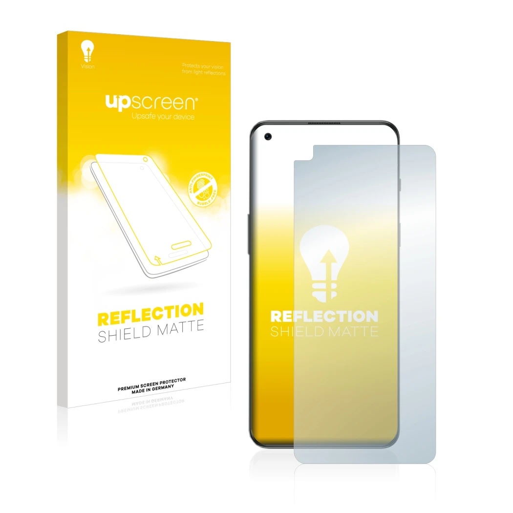 Vorderseite einer Produktverpackung mit dem Markenlogo upscreen. Daneben ist das Gerät OnePlus Nord 2T 5G mit dem zugehörigen 