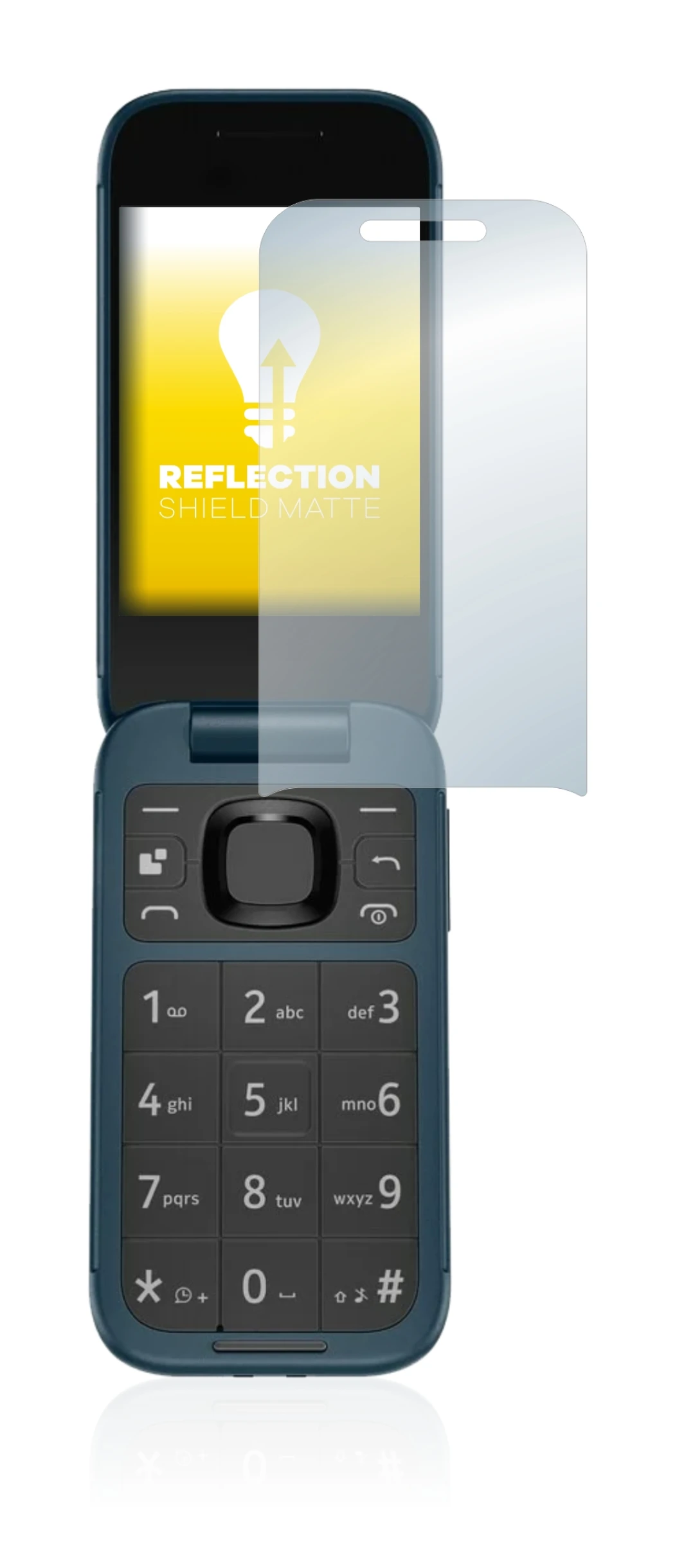 Abbildung des Geräts Nokia 2660 Flip mit einer Vielzahl des Displayschutzes.