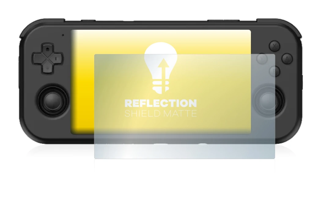 Abbildung des Geräts Retroid Pocket 3 mit einer Vielzahl des Displayschutzes.