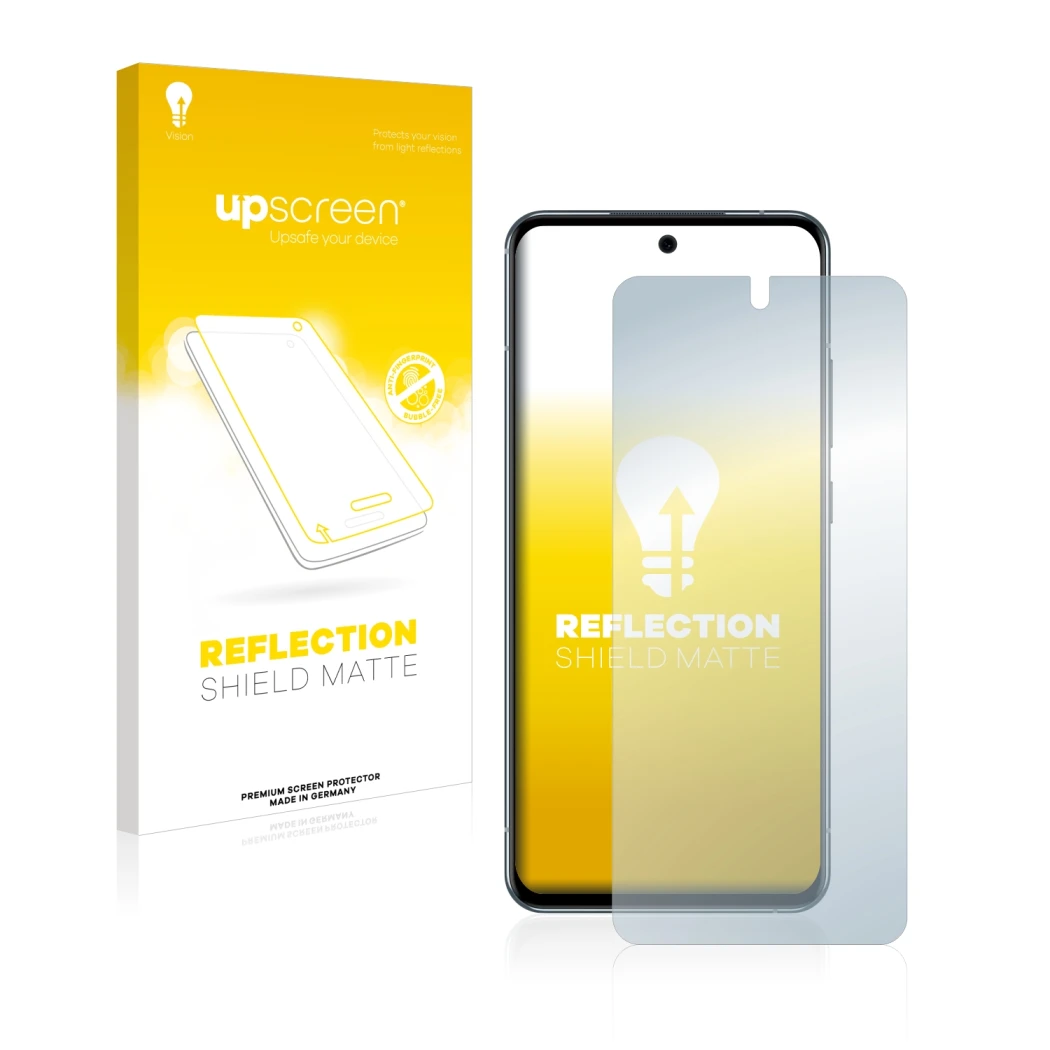 Vorderseite einer Produktverpackung mit dem Markenlogo upscreen. Daneben ist das Gerät Nokia X30 mit dem zugehörigen Displaysc