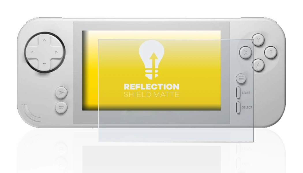 Abbildung des Geräts Evercade EXP mit einer Vielzahl des Displayschutzes.