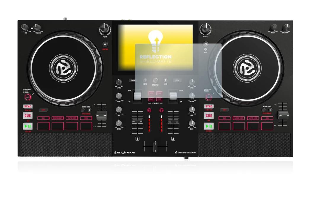 Abbildung des Geräts Numark Mixstream Pro mit einer Vielzahl des Displayschutzes.