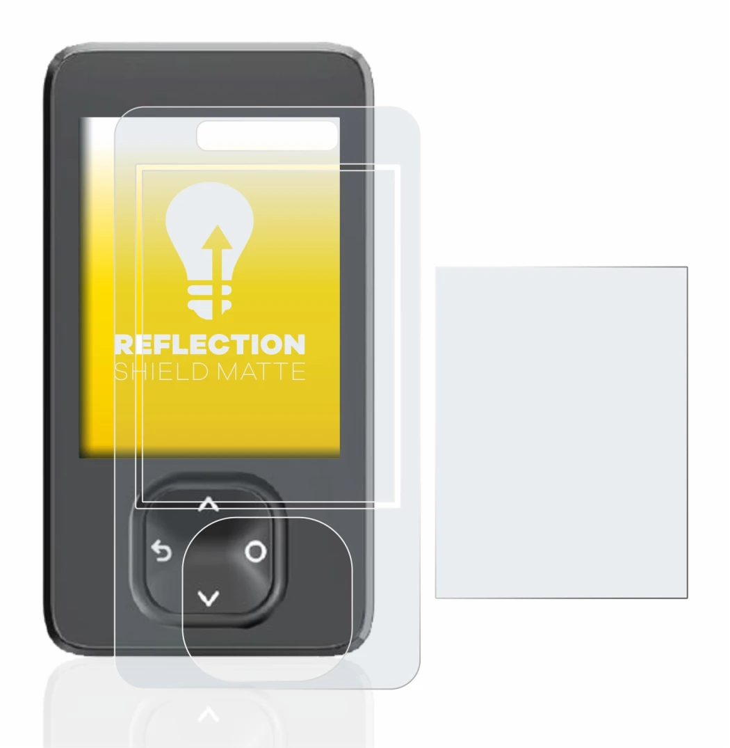 Abbildung des Geräts Dexcom G7 CGM mit einer Vielzahl des Displayschutzes.