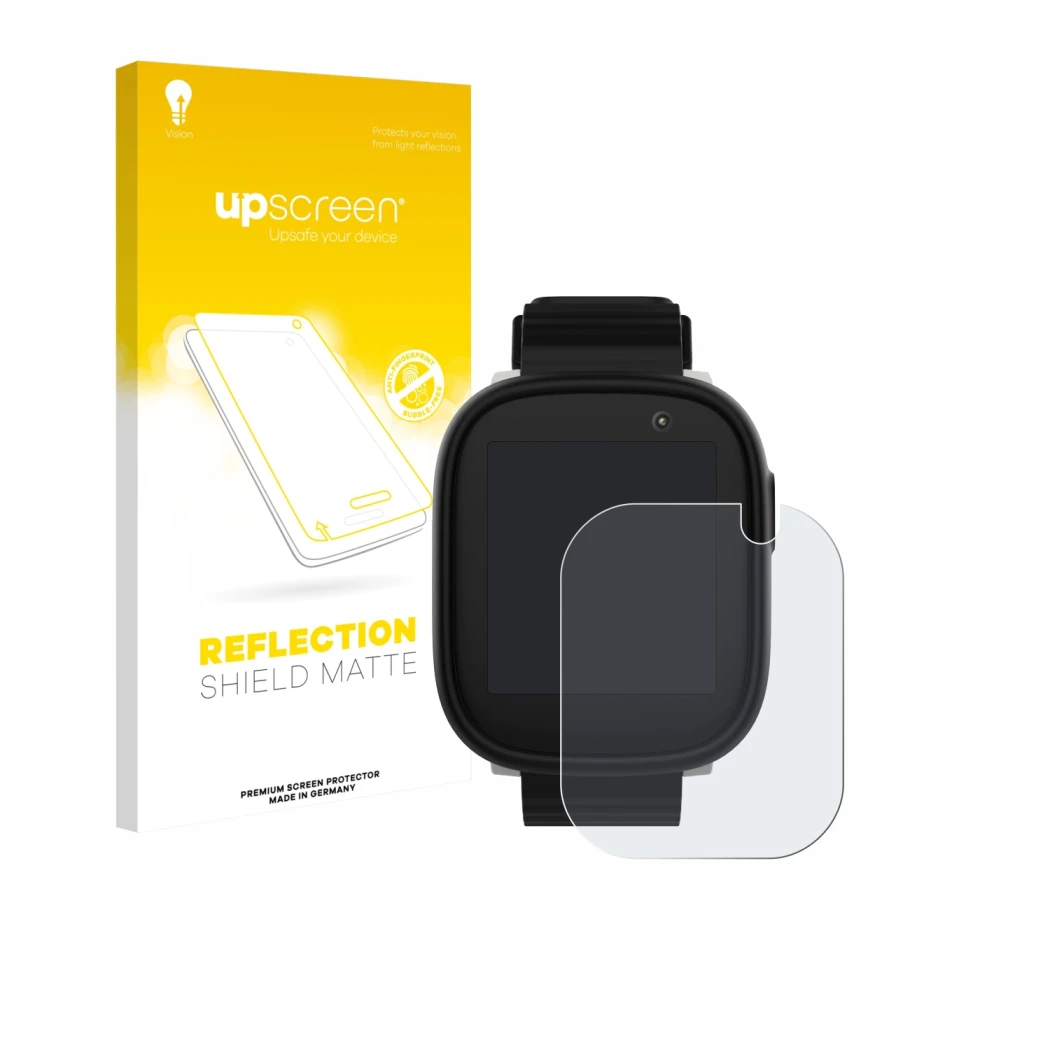 Vorderseite einer Produktverpackung mit dem Markenlogo upscreen. Daneben ist das Gerät Xplora X6 Play 2022 (1. Generation) mit