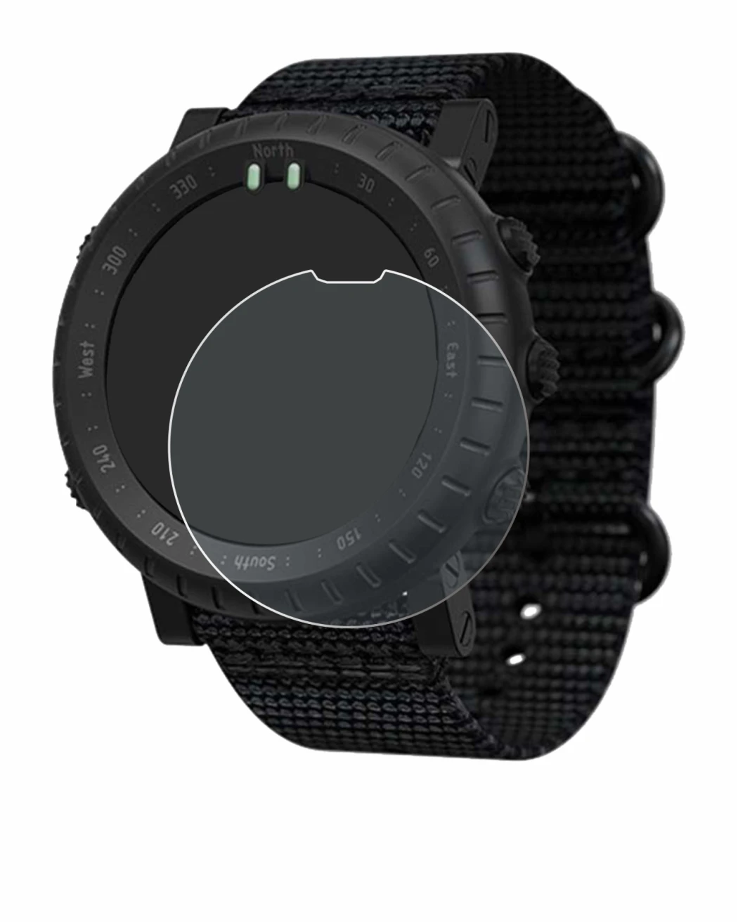 Abbildung des Geräts Suunto Core Alpha mit einer Vielzahl des Displayschutzes.