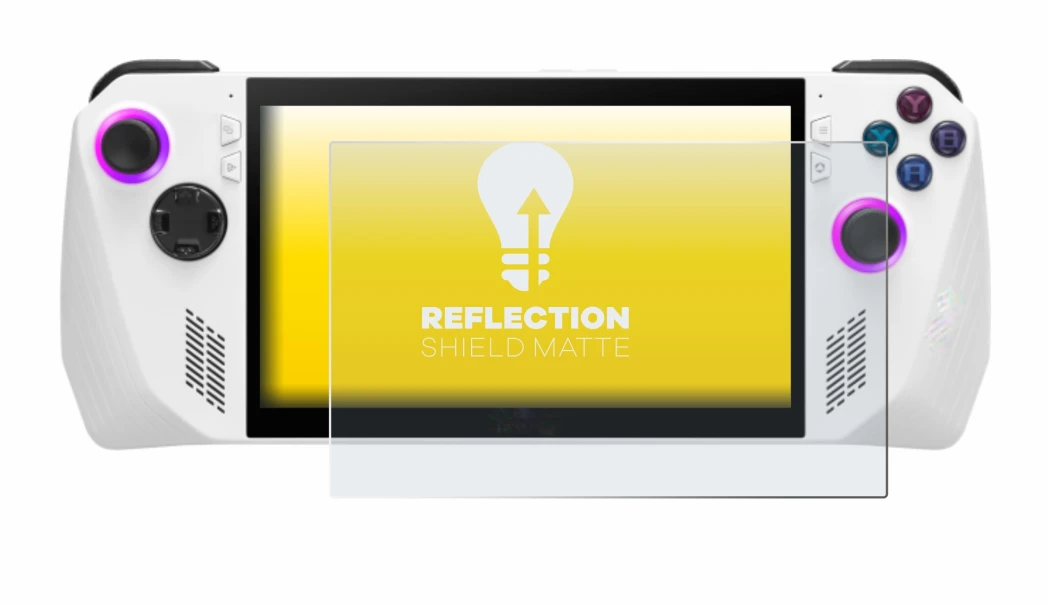 Abbildung des Geräts ASUS ROG Ally (2023) RC71L mit einer Vielzahl des Displayschutzes.