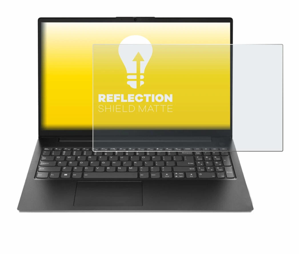 Abbildung des Geräts Lenovo V15 Gen 4 AMN mit einer Vielzahl des Displayschutzes.