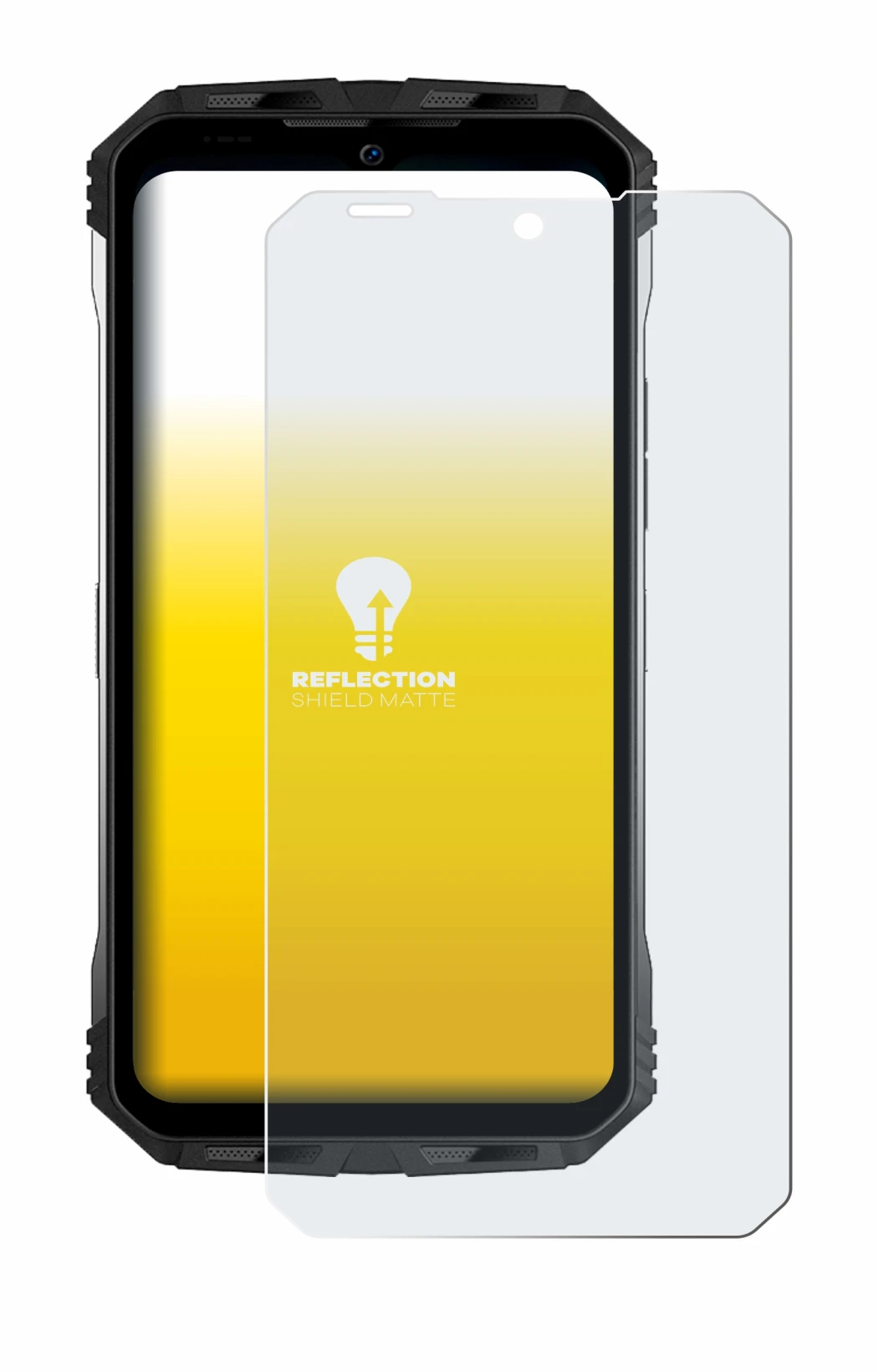Abbildung des Geräts Doogee S100 Pro mit einer Vielzahl des Displayschutzes.