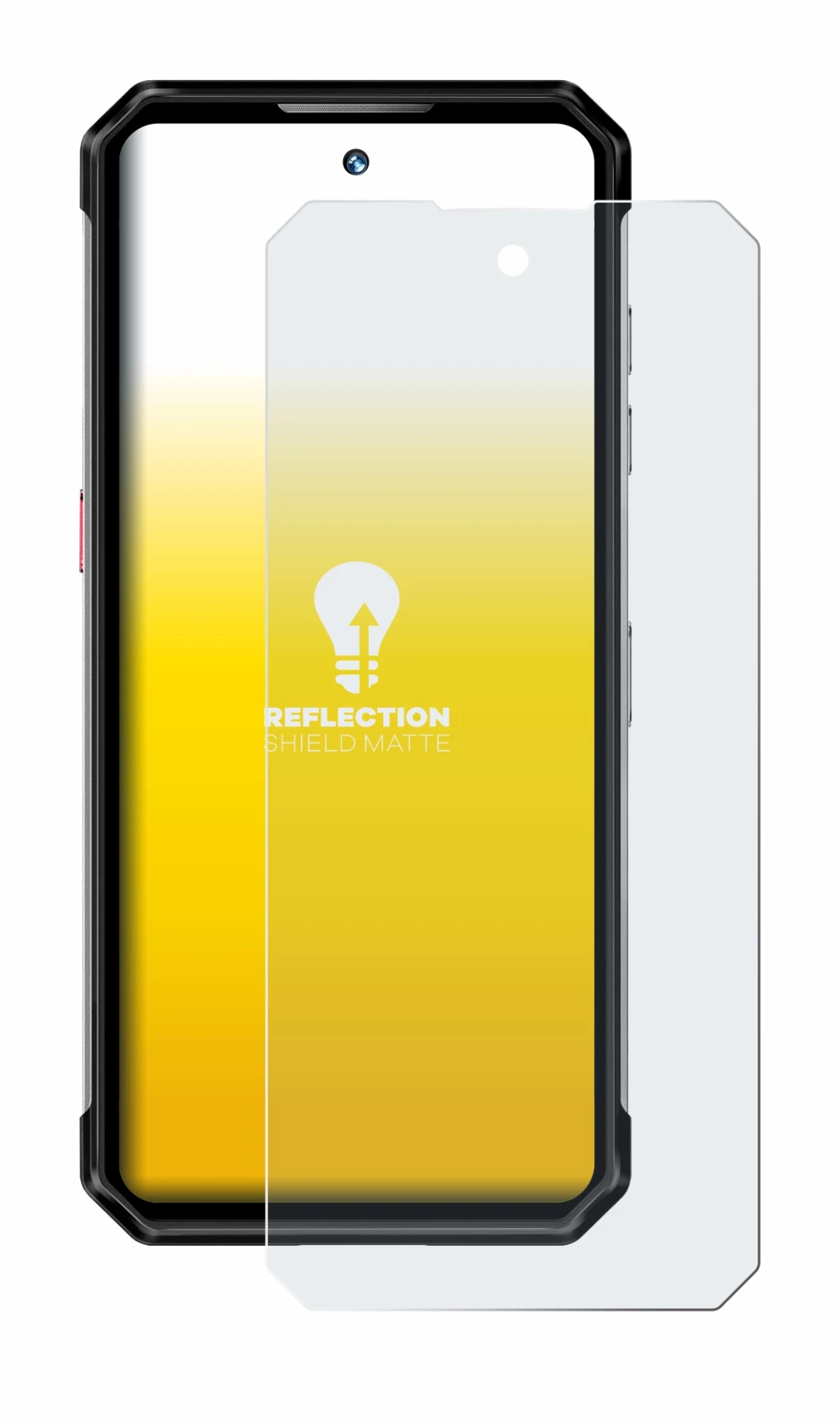 Abbildung des Geräts Oukitel WP21 mit einer Vielzahl des Displayschutzes.