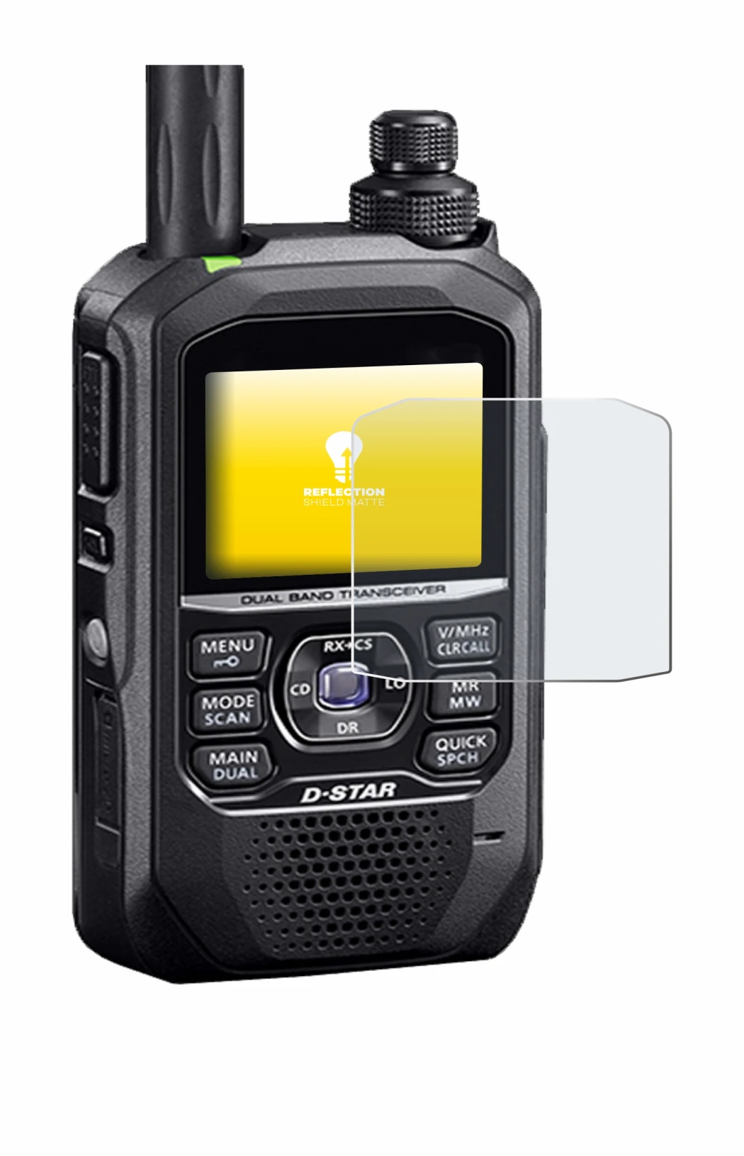Abbildung des Geräts Icom ID-50E mit einer Vielzahl des Displayschutzes.