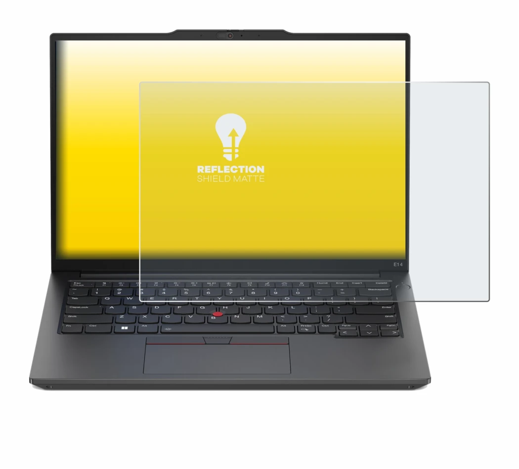 Abbildung des Geräts Lenovo ThinkPad E14 Gen 5 mit einer Vielzahl des Displayschutzes.
