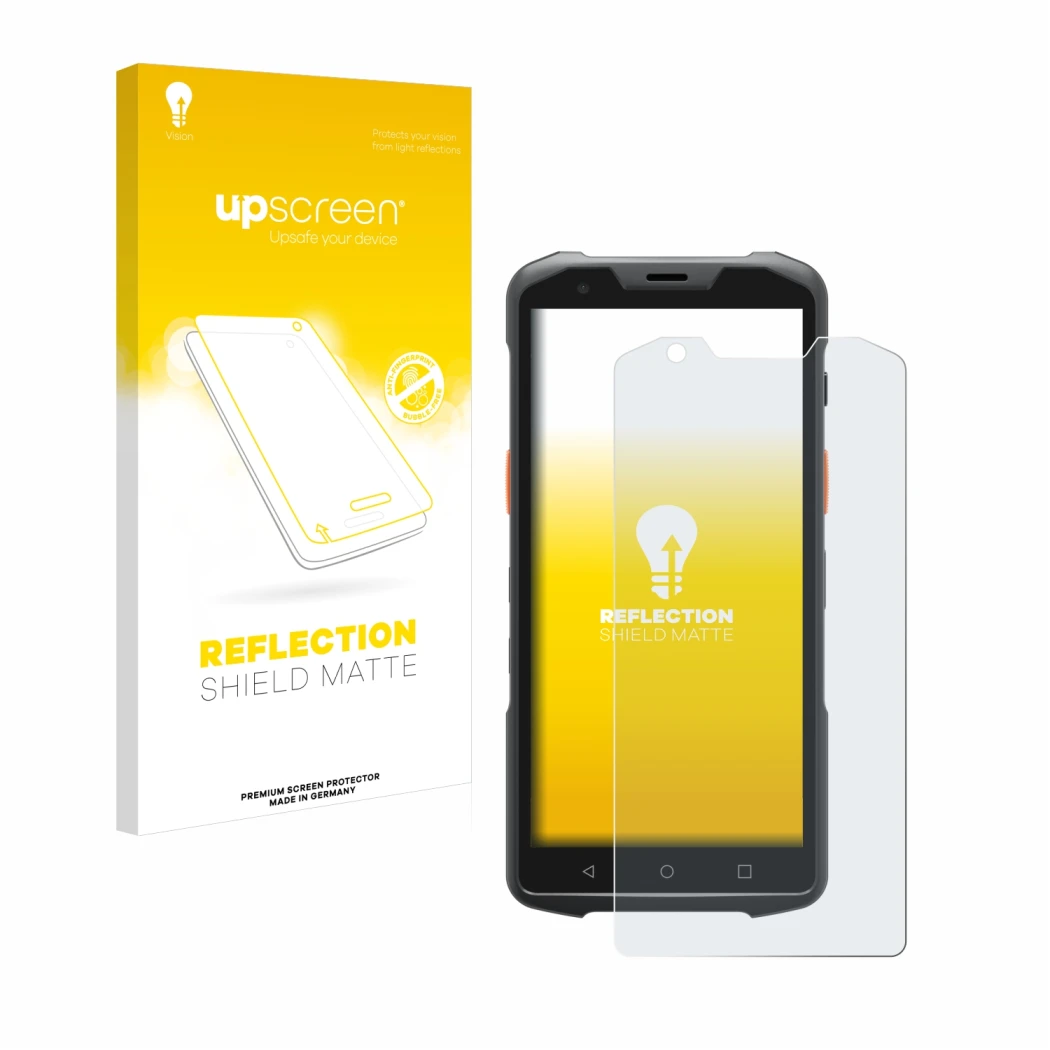Vorderseite einer Produktverpackung mit dem Markenlogo upscreen. Daneben ist das Gerät Sunmi L2s mit dem zugehörigen Displaysc