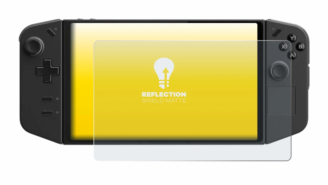 Abbildung des Geräts Lenovo Legion Go mit einer Vielzahl des Displayschutzes.