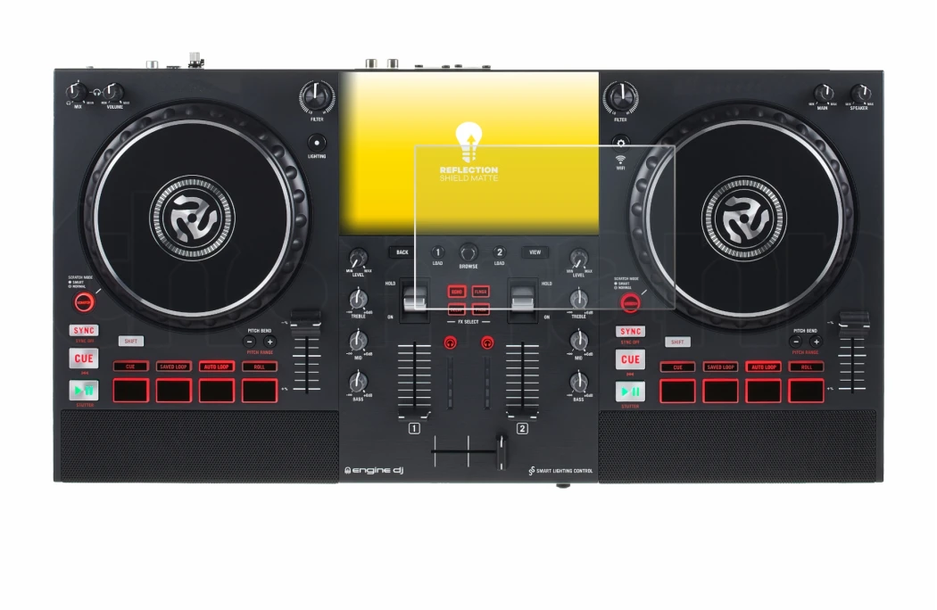 Abbildung des Geräts Numark Mixstream Pro+ mit einer Vielzahl des Displayschutzes.