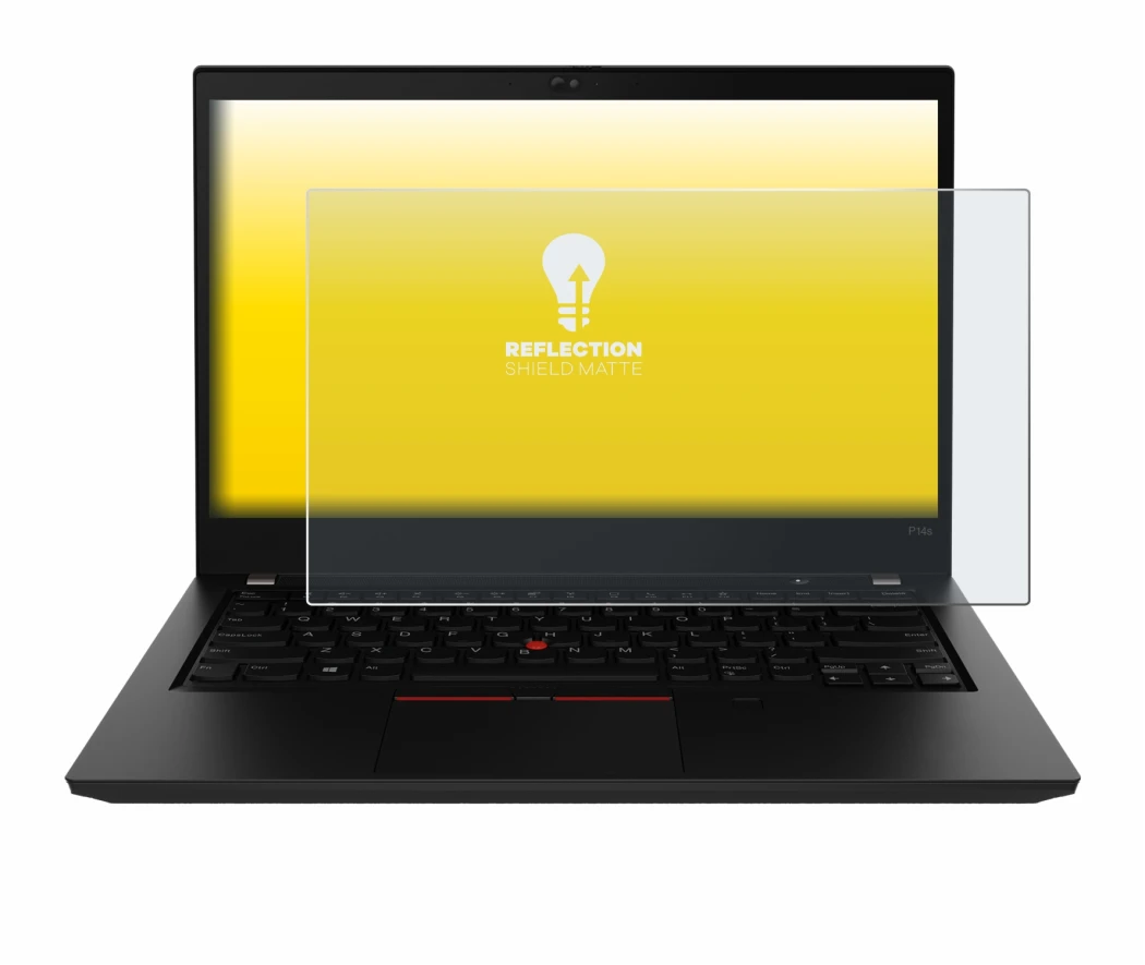 Abbildung des Geräts Lenovo ThinkPad P14s Gen 2 mit einer Vielzahl des Displayschutzes.