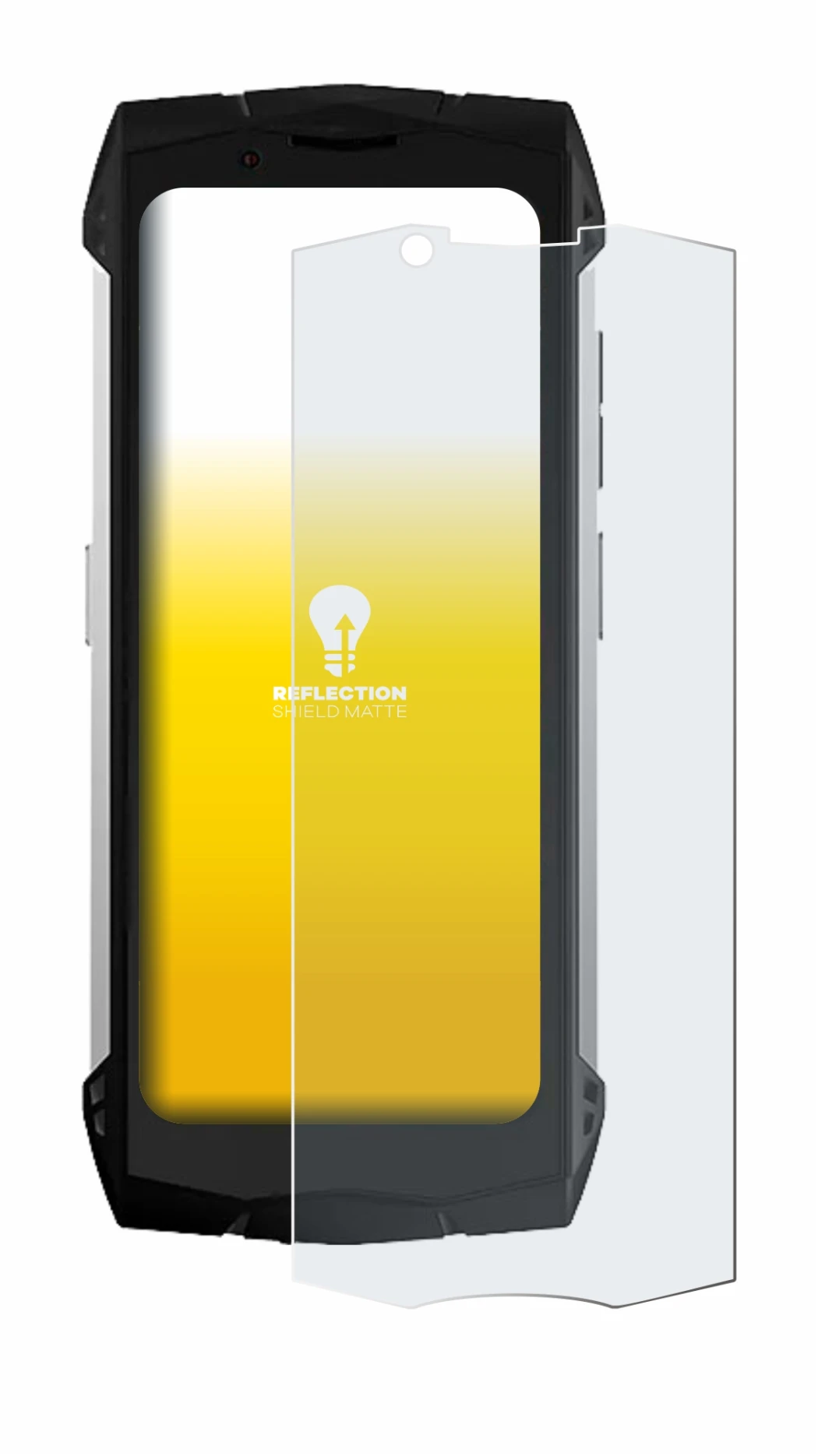 Abbildung des Geräts Doogee S Mini mit einer Vielzahl des Displayschutzes.