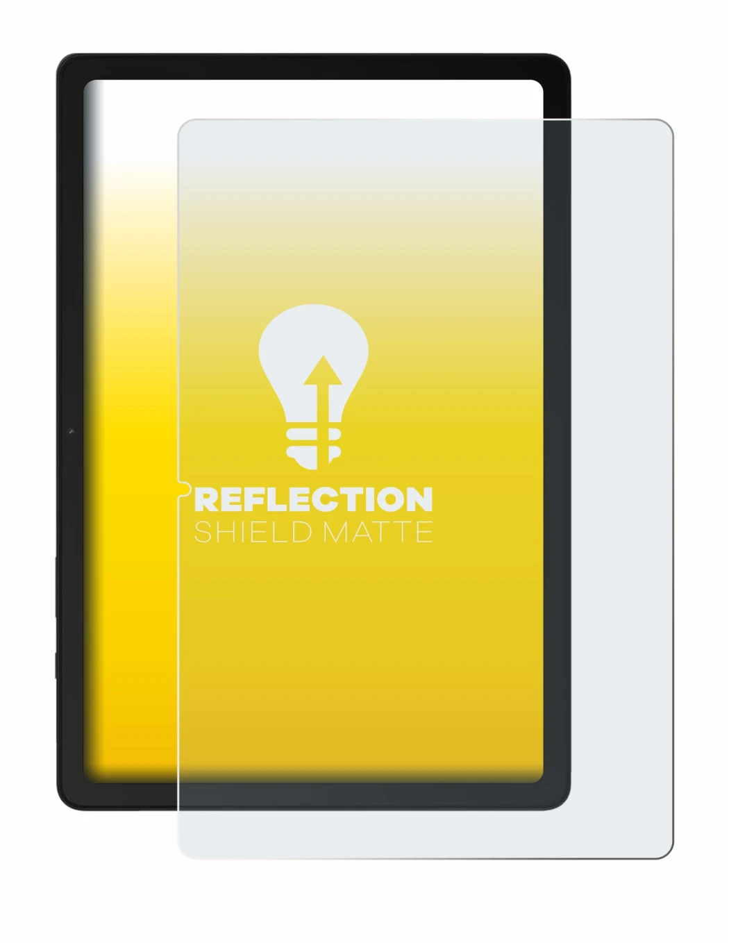 Abbildung des Geräts Samsung Galaxy Tab A9 Plus WiFi (Hochformat) mit einer Vielzahl des Displayschutzes.