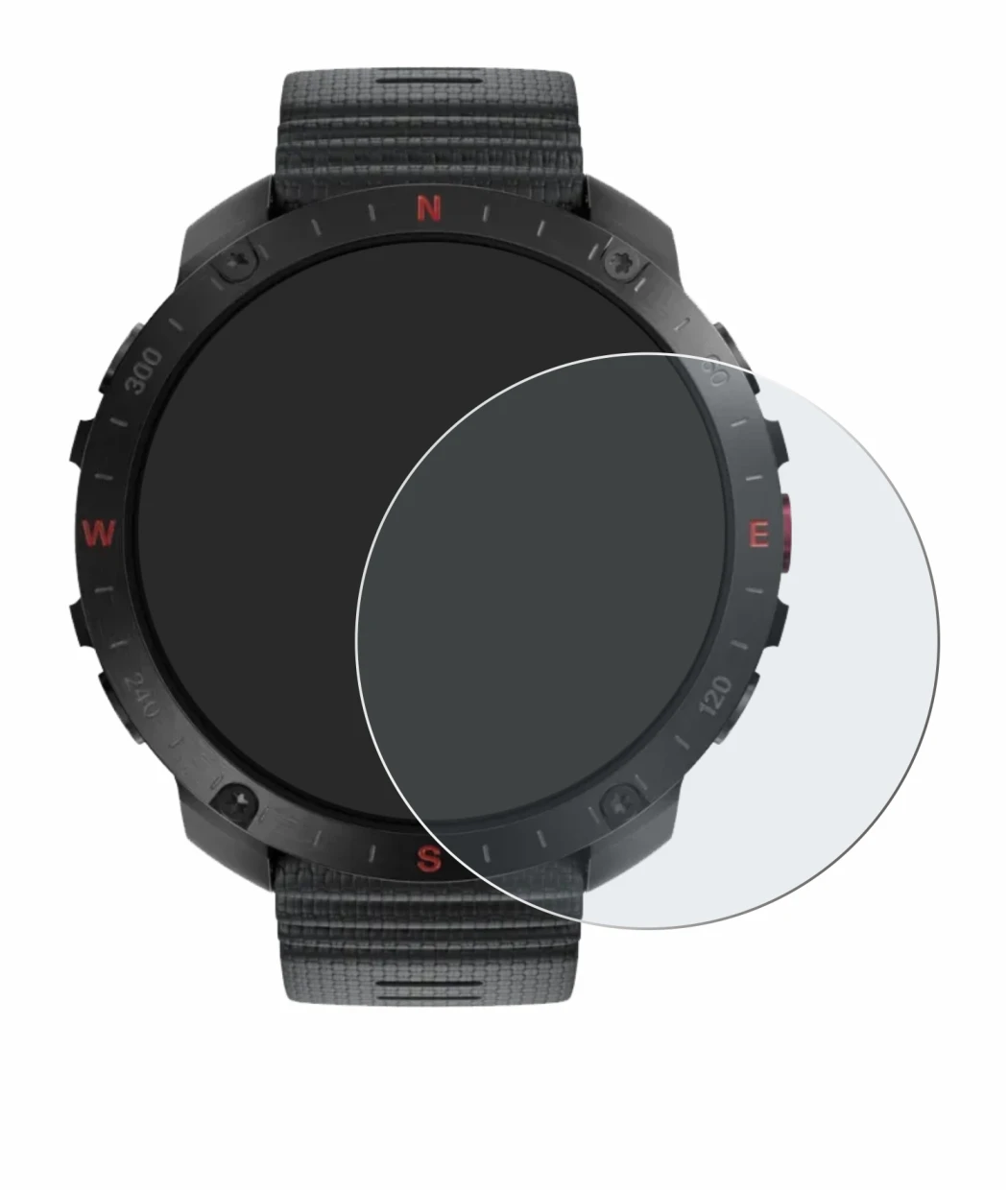 Abbildung des Geräts Polar Grit X2 Pro mit einer Vielzahl des Displayschutzes.