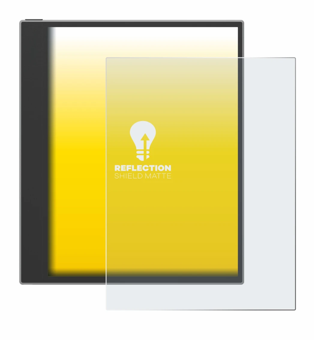 Abbildung des Geräts PocketBook InkPad Eo (2024) mit einer Vielzahl des Displayschutzes.