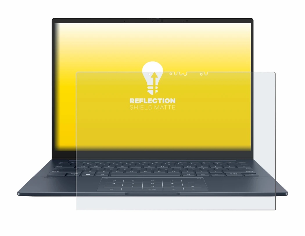 Abbildung des Geräts ASUS ZenBook 14 OLED UX3405 Touch mit einer Vielzahl des Displayschutzes.