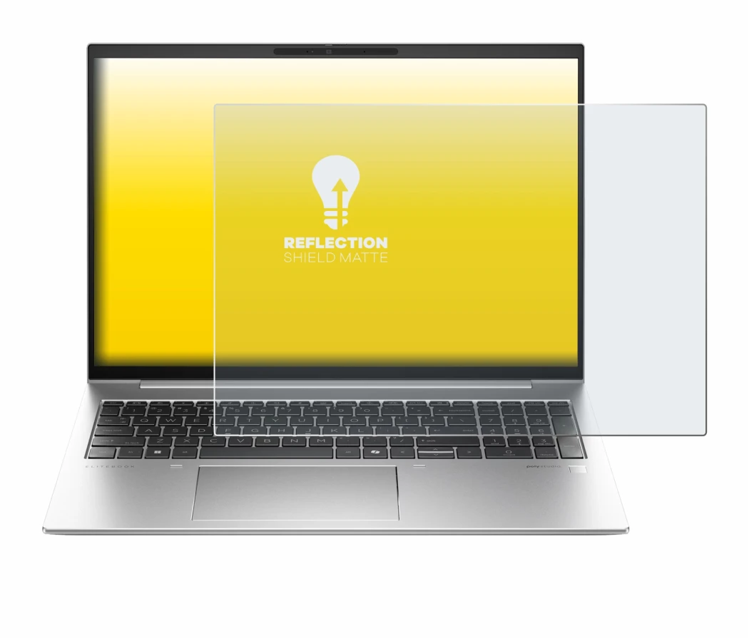 Abbildung des Geräts HP EliteBook 845 G11 mit einer Vielzahl des Displayschutzes.