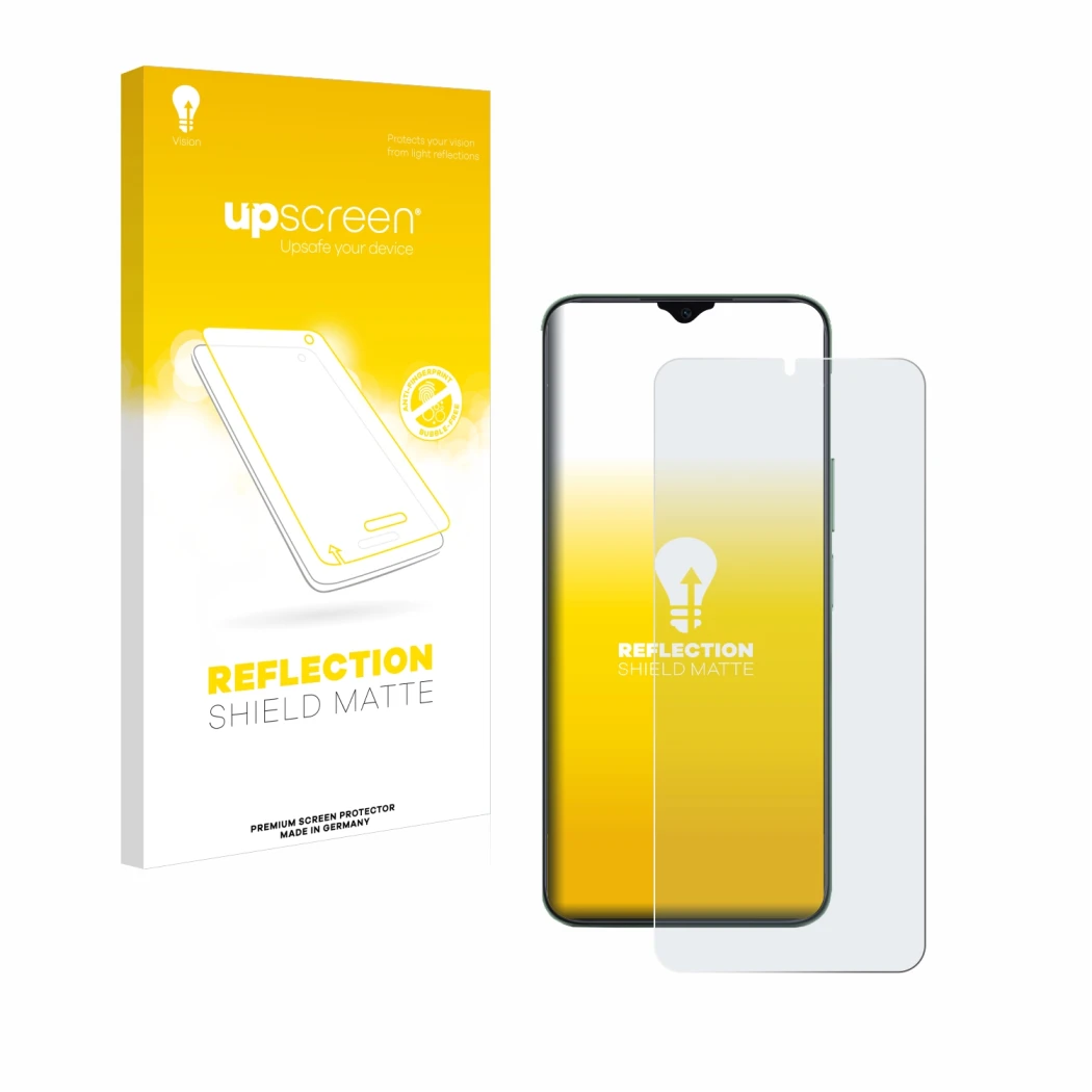Vorderseite einer Produktverpackung mit dem Markenlogo upscreen. Daneben ist das Gerät Honor X6b mit dem zugehörigen Displaysc