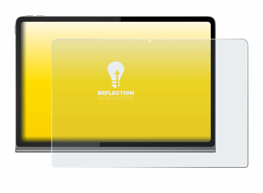 Abbildung des Geräts Lenovo Tab Plus mit einer Vielzahl des Displayschutzes.