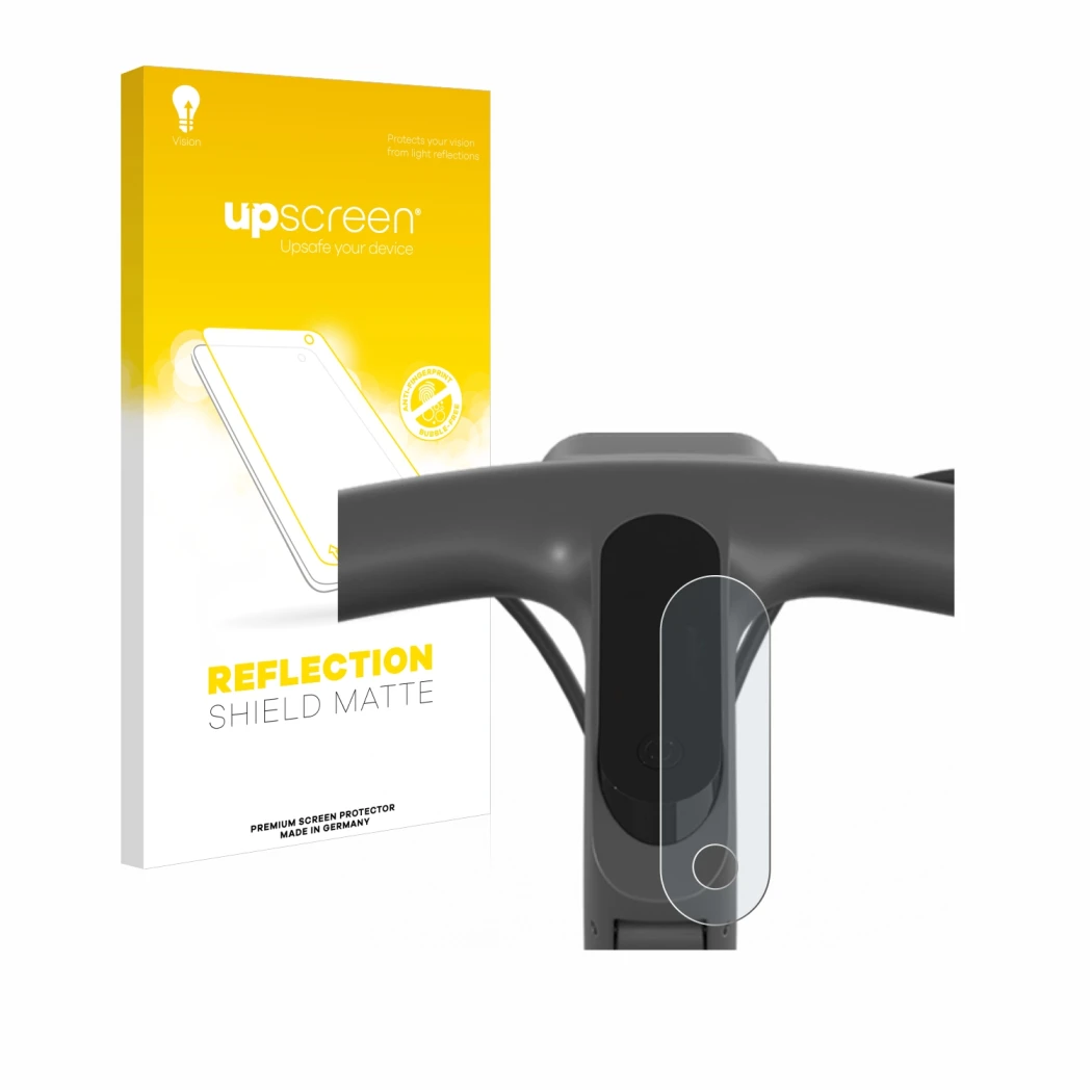 Vorderseite einer Produktverpackung mit dem Markenlogo upscreen. Daneben ist das Gerät Egret Ey 1 mit dem zugehörigen Displays