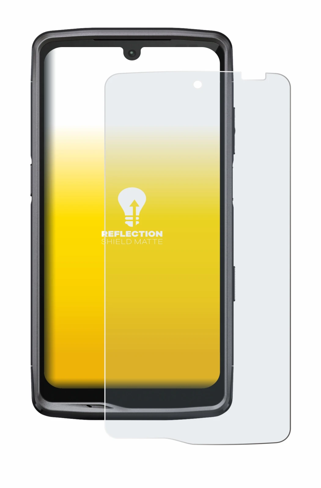 Abbildung des Geräts Crosscall Stellar M6 mit einer Vielzahl des Displayschutzes.