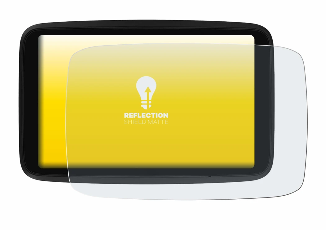 Abbildung des Geräts TomTom GO Advanced mit einer Vielzahl des Displayschutzes.