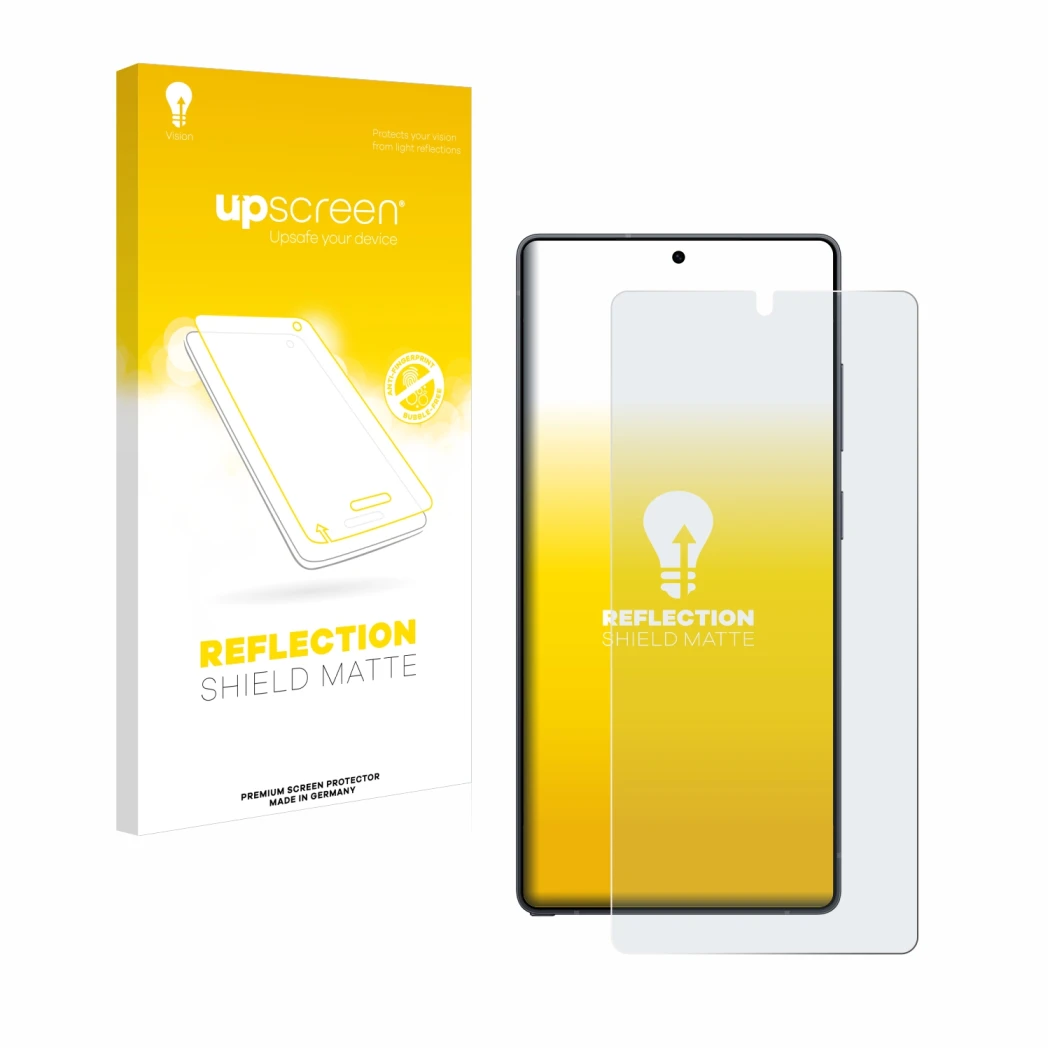 Vorderseite einer Produktverpackung mit dem Markenlogo upscreen. Daneben ist das Gerät Samsung Galaxy S25 Ultra Enterprise Edi