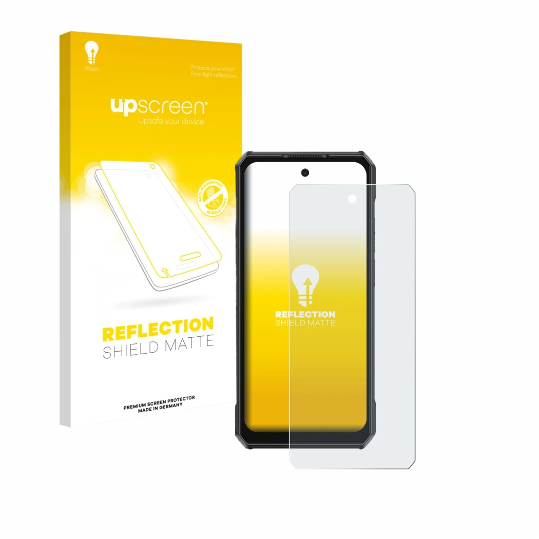 Vorderseite einer Produktverpackung mit dem Markenlogo upscreen. Daneben ist das Gerät Ulefone Armor 30 Pro mit dem zugehörige
