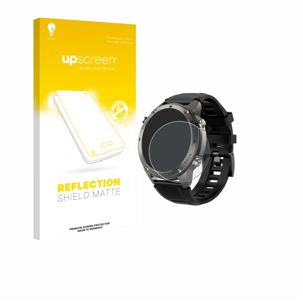 Vorderseite einer Produktverpackung mit dem Markenlogo upscreen. Daneben ist das Gerät Knauermann GPS 4 (2025) mit dem zugehör