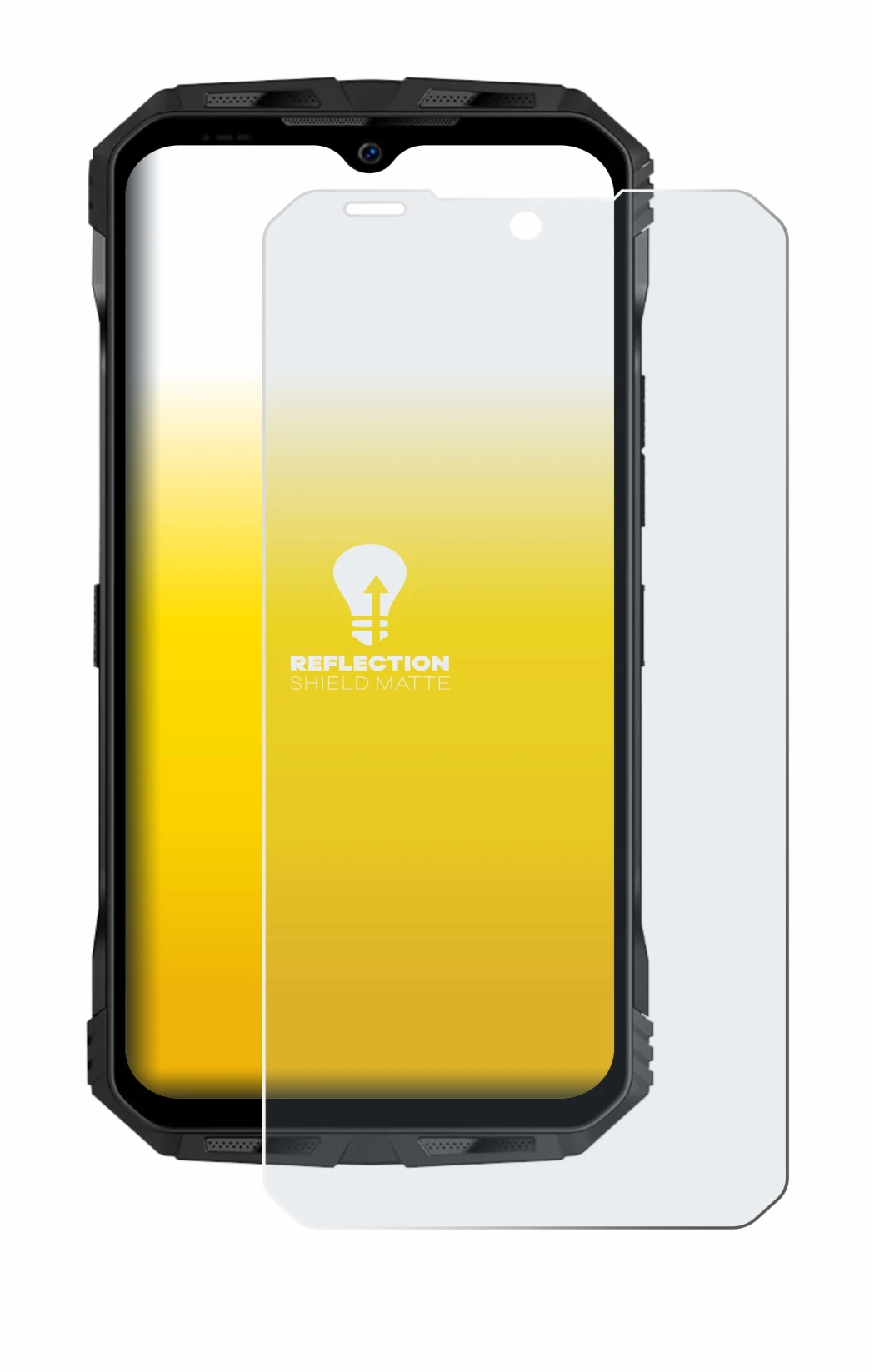 Abbildung des Geräts Doogee V Max S mit einer Vielzahl des Displayschutzes.