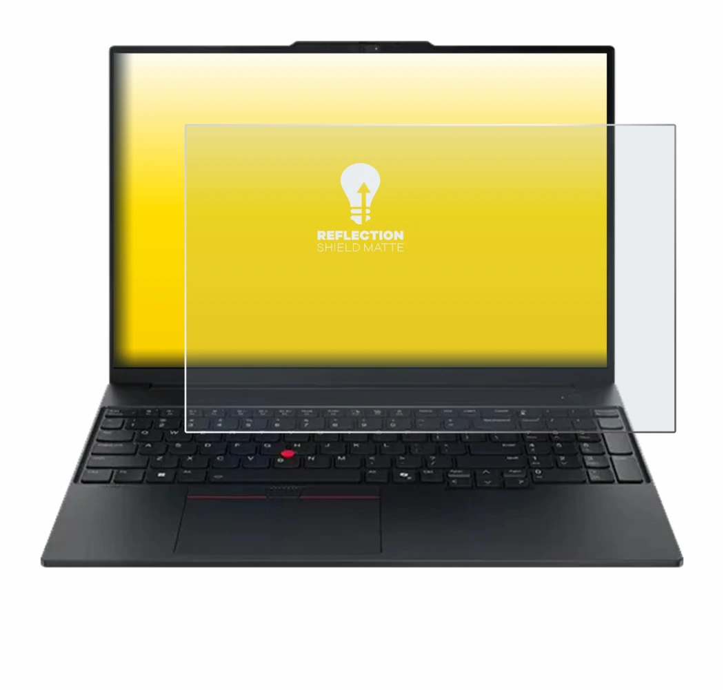 Abbildung des Geräts Lenovo ThinkPad E16 Gen 3 mit einer Vielzahl des Displayschutzes.