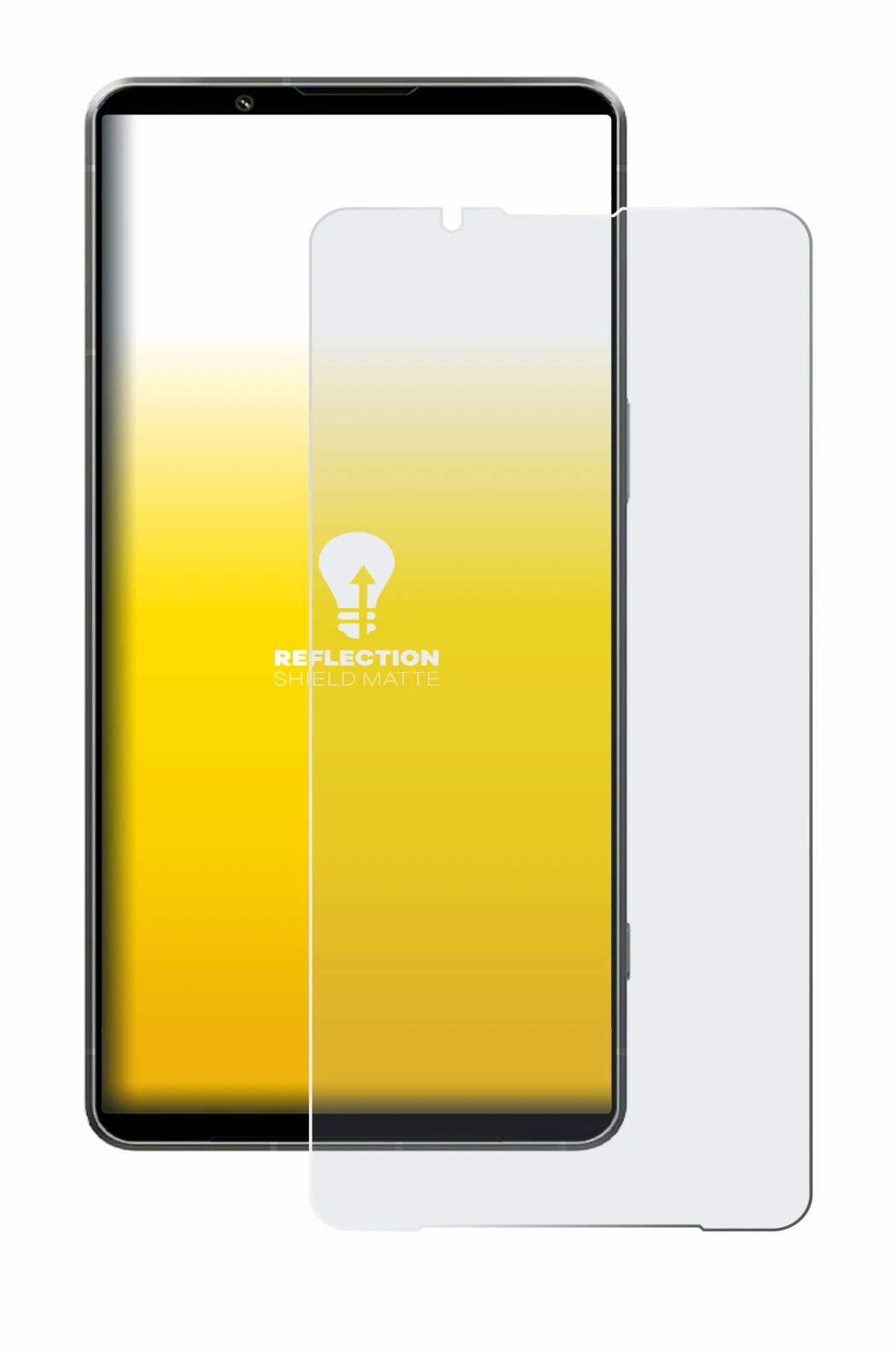Abbildung des Geräts Sony Xperia 1 VII mit einer Vielzahl des Displayschutzes.