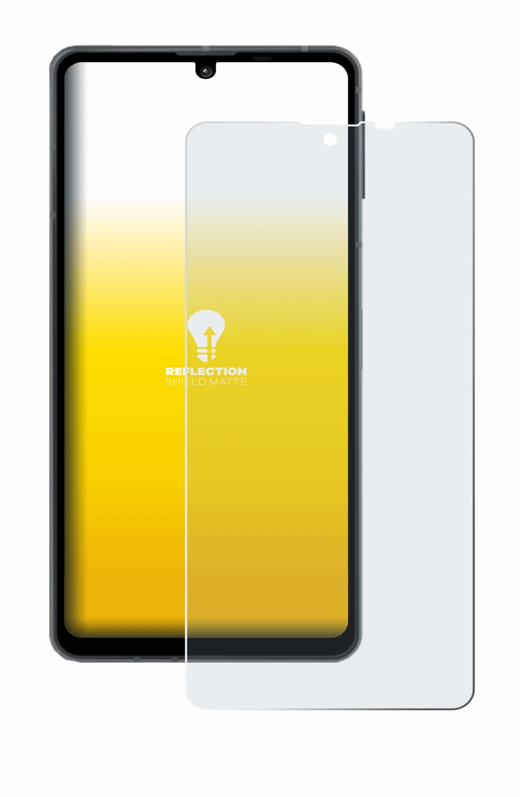 Abbildung des Geräts Sharp Aquos Sense 8 mit einer Vielzahl des Displayschutzes.