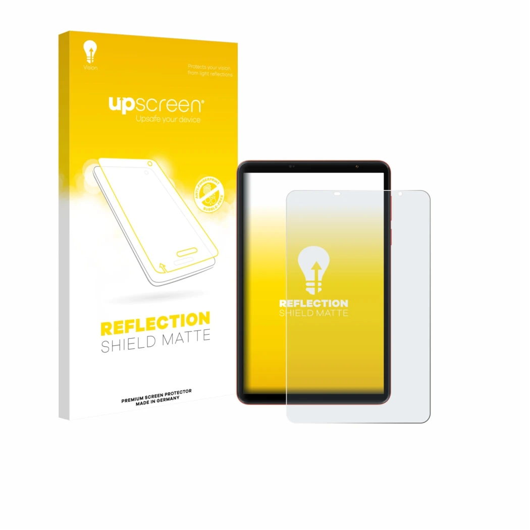 Vorderseite einer Produktverpackung mit dem Markenlogo upscreen. Daneben ist das Gerät Blackview Zeno 1 8