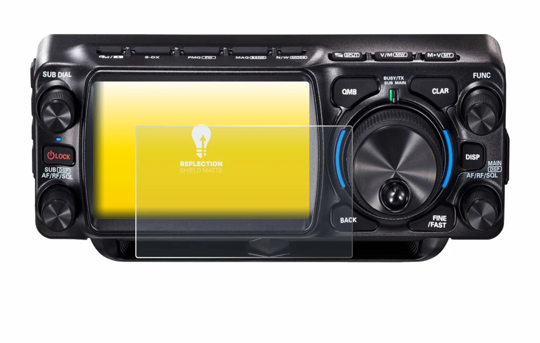Abbildung des Geräts Yaesu FTX-1 mit einer Vielzahl des Displayschutzes.
